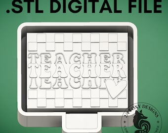 Retro Teacher Stacked Digital Design for Freshie Blank Mold Housing Molding 3d Printer File .STL STL, Teacher stl, Retro Teacher stl