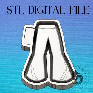 Bell Bottom Jeans Digital Design for Freshie Blank Mold Housing Molding 3d Printer File .STL STL