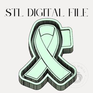 Awareness Ribbon Digital Design for Freshie Blank Mold Housing Molding 3d Printer File .STL STL