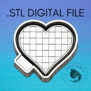 Checkered Heart Checkerboard Digital Design for Freshie Blank Mold Housing Molding 3d Printer File .STL STL