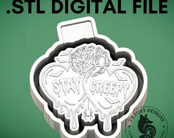 Stay Creepy STL Digital Design for Freshie Blank Mold Housing Molding 3d Printer File .STL