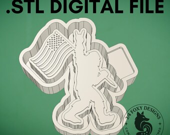Bigfoot US Flag Freshie Mold Housing 3d Printer File (STL Digital Download)