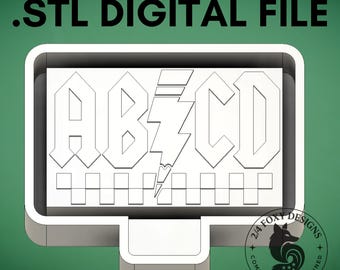 ABCD Lightning Bolt Checkered Digital Design for Freshie Blank Mold Housing Molding 3d Printer File .STL STL, Teacher stl,
