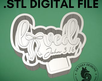 Loved John 316 Coquette Digital Design for Freshie Blank Mold Housing Molding 3d Printer File .STL STL