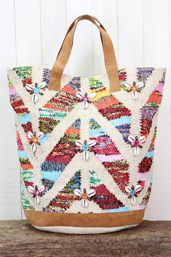 Boho Chic Tote - Multi Colored Kilim