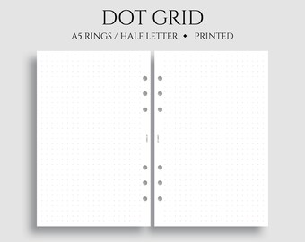 papier blanc /à 6 trous 14,8 x 21 cm papier blanc /à pois 100 g//m/² Dot Grid Lot de 2 recharges de papier pour agenda Filofax A5 200 feuilles//400 pages d/écriture
