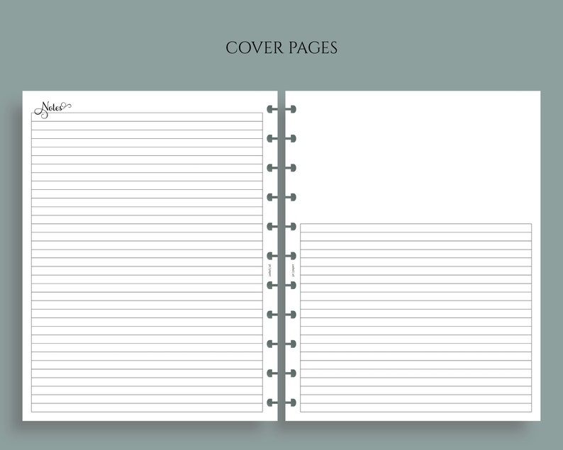 Undated Monthly Calendar Planner Inserts, Sunday Start, MO2P Layout Big Happy Planner / 8.5 x 11 image 2