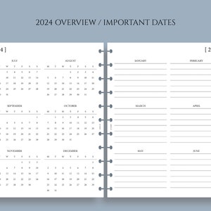 Yearly Calendar Bundle, Year-at-a-Glance, Important Dates, Minimal, Functional Full Letter Size Discbound / 8.5 x 11 image 3