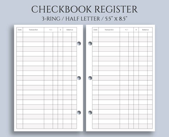 check register checkbook register inserts budget planner etsy paper checkbook register