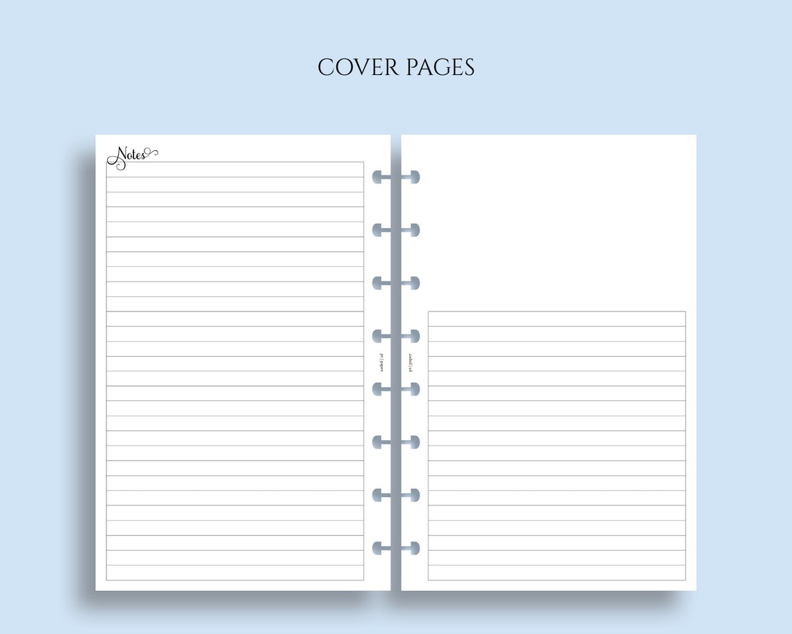 Undated Weekly Planner Inserts Two Page Horizontal Layout - Etsy