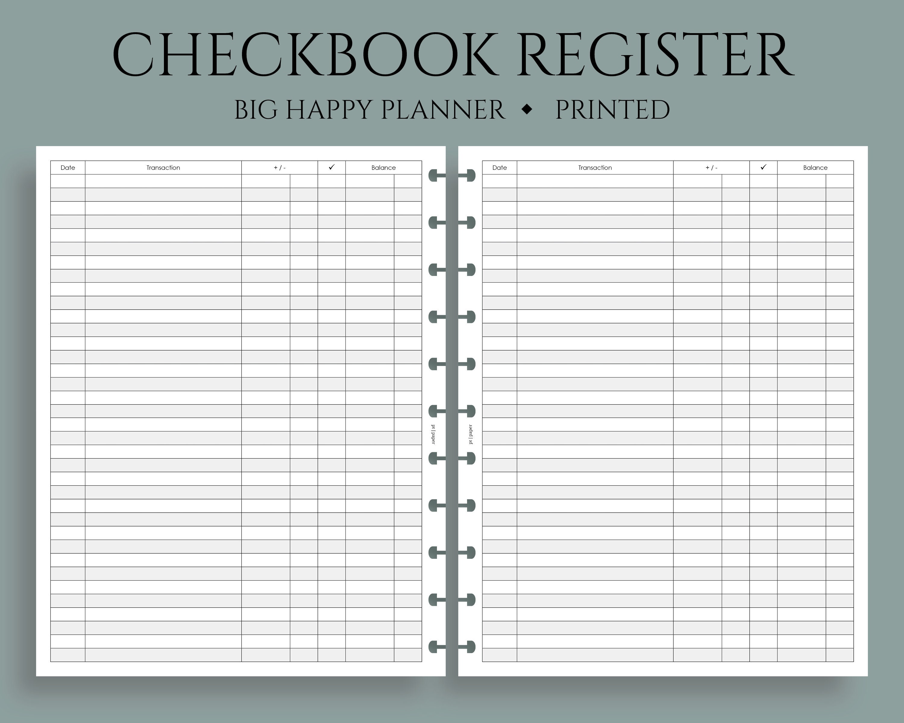 thumbnail image 2 of Checkbook Register Refills - 50 Double-sided Pages Measuring Approx 2 of 12