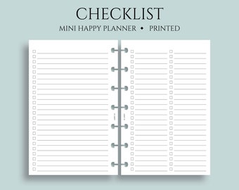 Checklist, To Do List, Task Tracker Planner Inserts ~ Mini Happy Planner / 4.6" x 7" Discbound