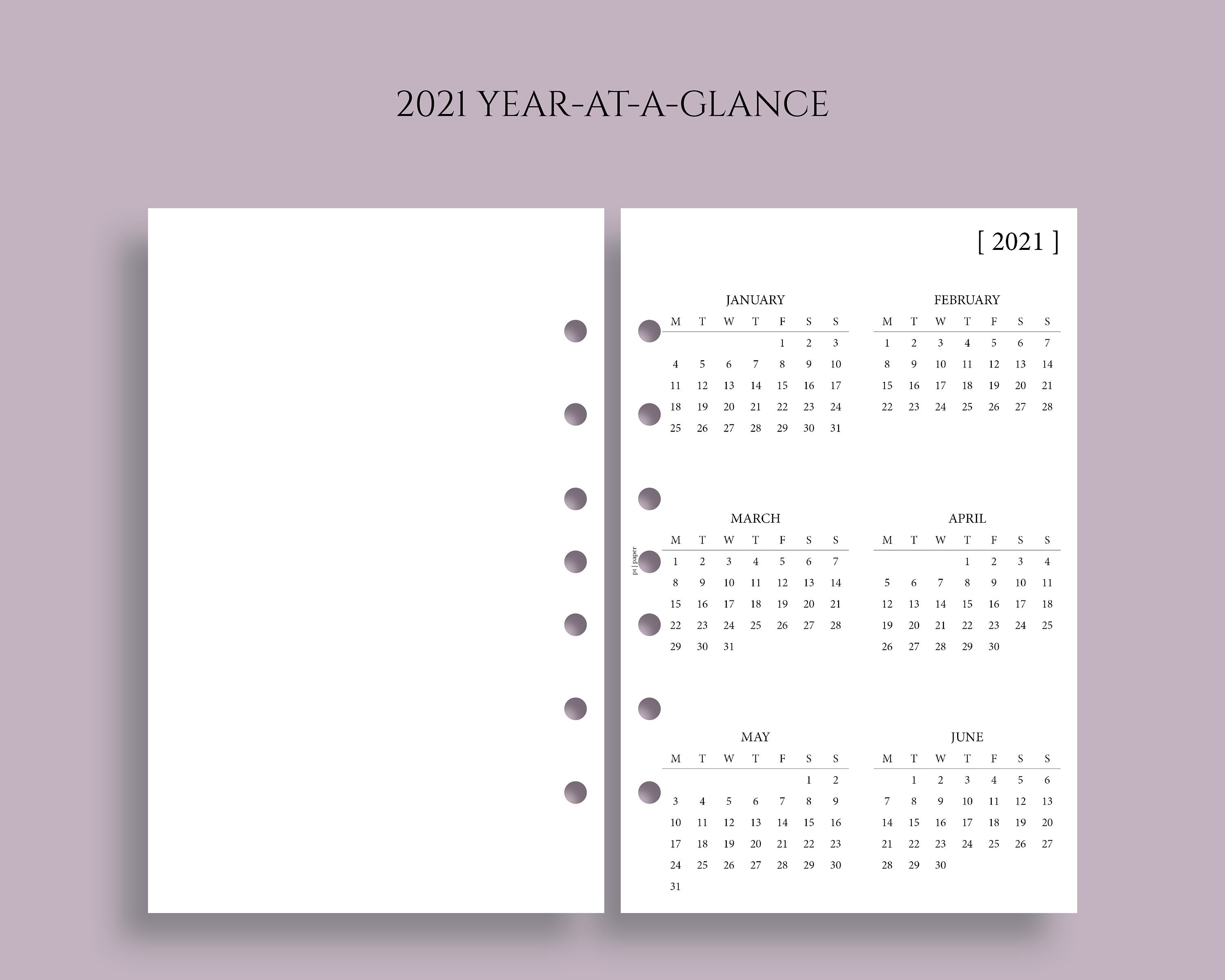 Yearly Calendar Bundle 2021 2022 At-a-Glance Important | Etsy