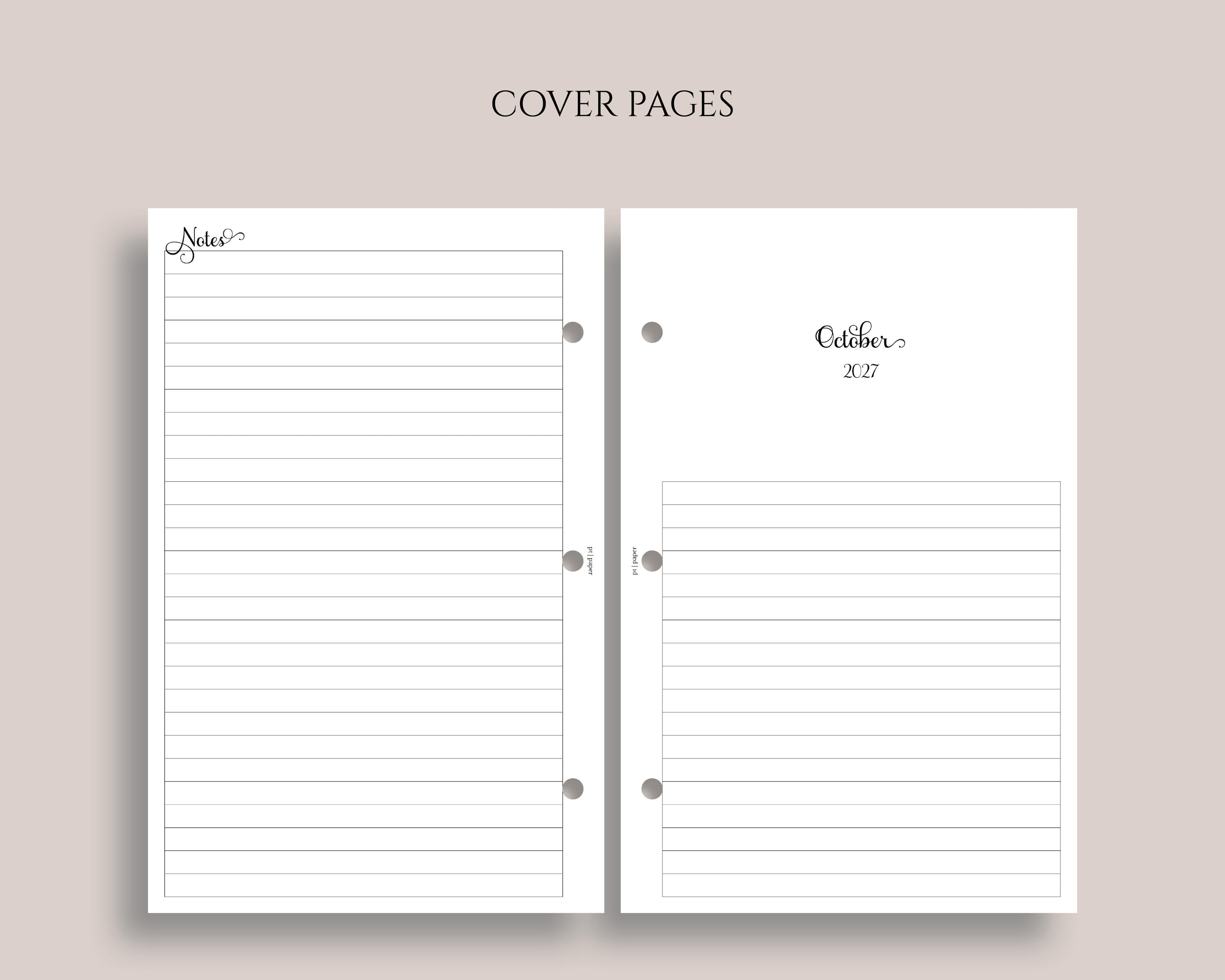 3 Ring Planner Inserts for Organization