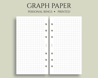 Graph Paper Inserts, Grid Filler Paper, Bullet Journal Pages ~ Personal Rings / 3.75" x 6.75"