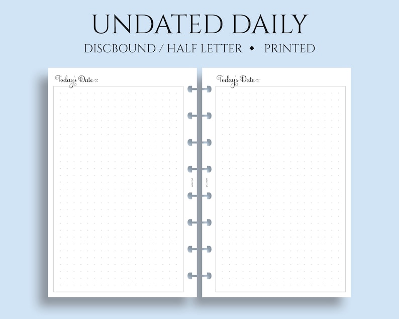 Undated Daily Planner Inserts Daily Bullet Journal Pages Etsy