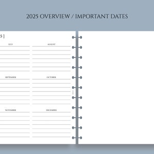 Yearly Calendar Bundle, Year-at-a-Glance, Important Dates, Minimal, Functional Full Letter Size Discbound / 8.5 x 11 image 6