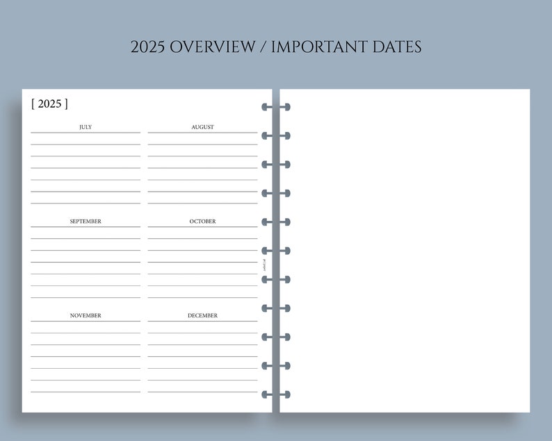 Yearly Calendar Bundle, Year-at-a-Glance, Important Dates, Minimal, Functional Full Letter Size Discbound / 8.5 x 11 image 6