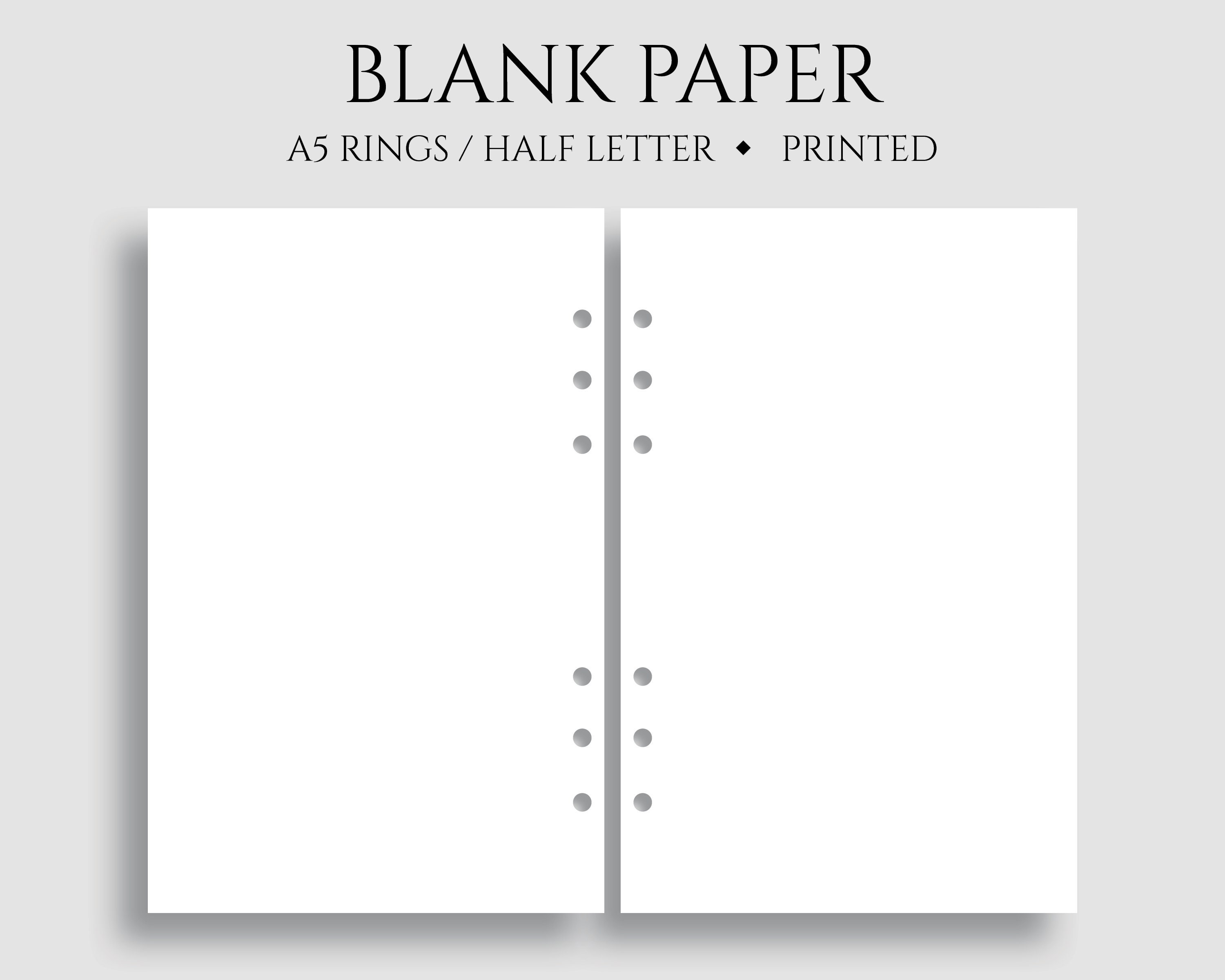 Plain A5 Paper 120gsm, Premium Printer Paper A5, High Quality A5 Planner  Paper, A5 Planner Refills, Planner Printer Paper for Printables 