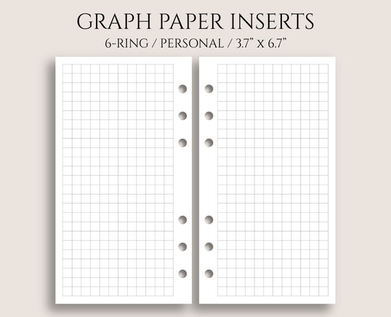 Graph Paper Inserts Grid Filler Paper Personal Rings Etsy