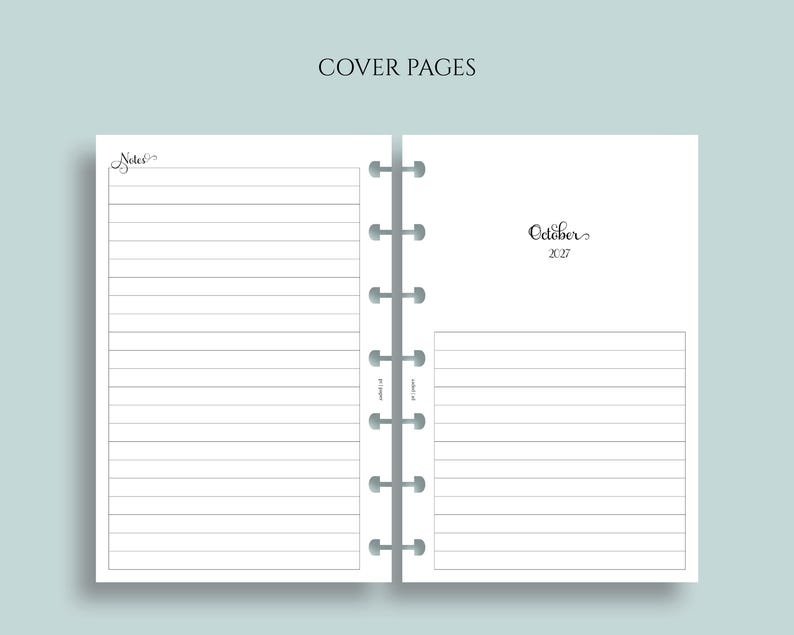 Dated Monthly Calendar Planner Inserts, Mini Happy Planner, Sunday Start, with Holidays, MO2P ~ 4.6" x 7" Bild 3