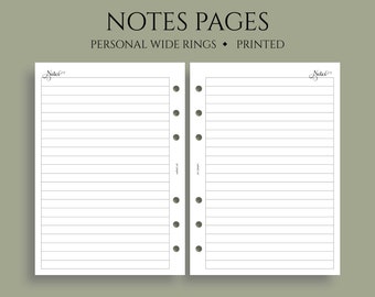 Notes Pages Lined Paper Planner Inserts Medium Ruled - Etsy