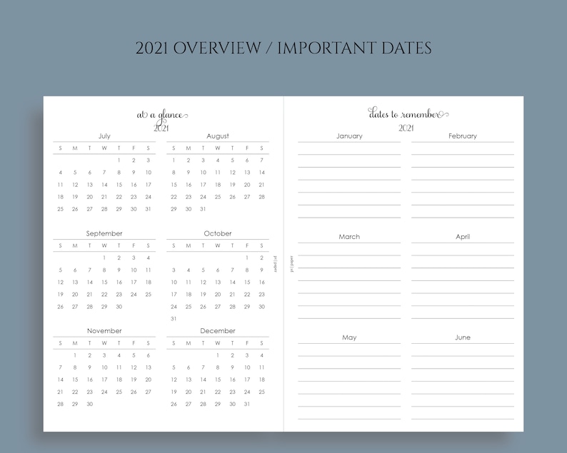 Yearly Calendar Bundle 2021 and 2022 YearataGlance
