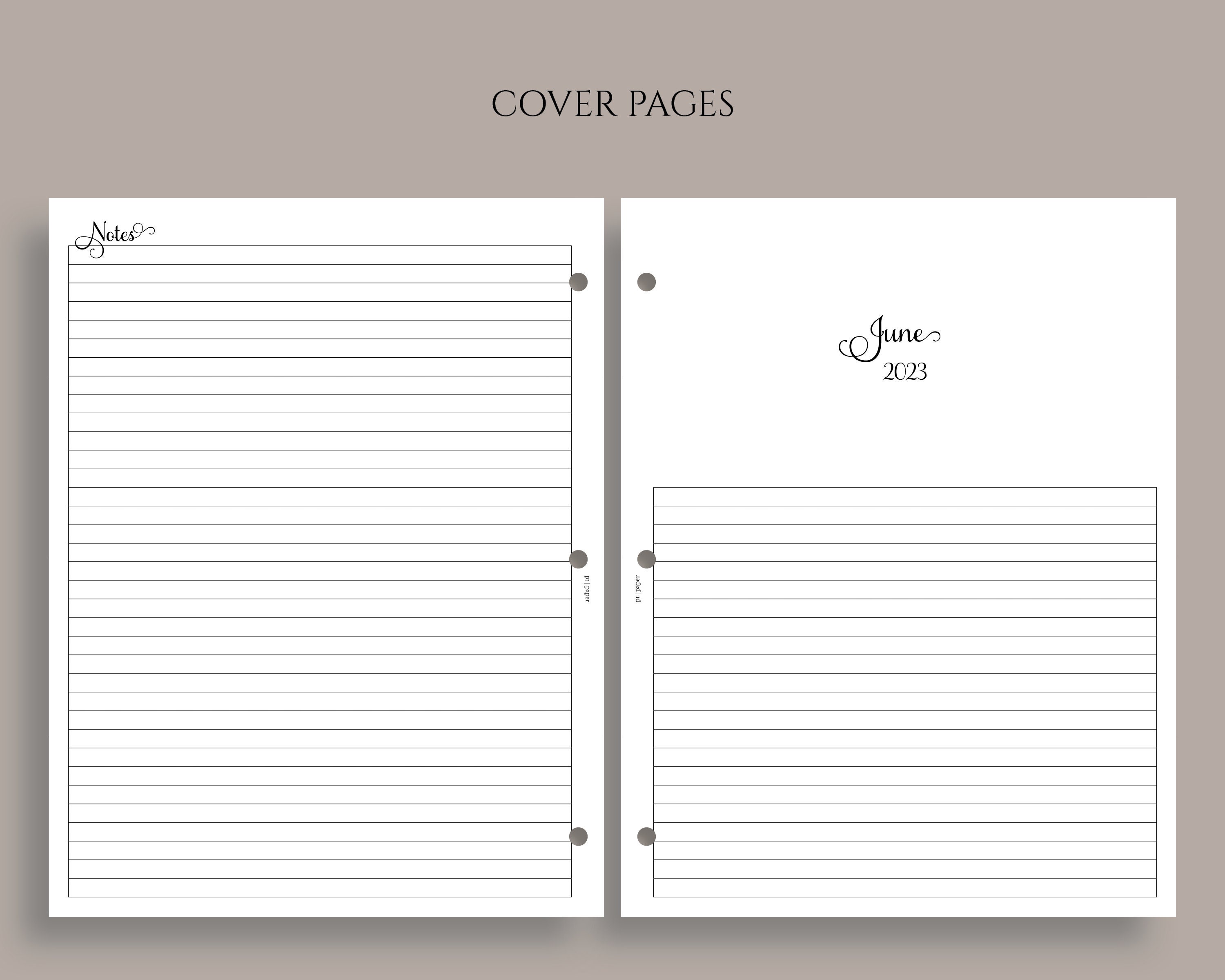 Dated Monthly Calendar Planner Inserts, Monday Start, Optional Holidays,  MO2P Fits Full Letter Size 3-ring / 8.5 X 11 - Etsy