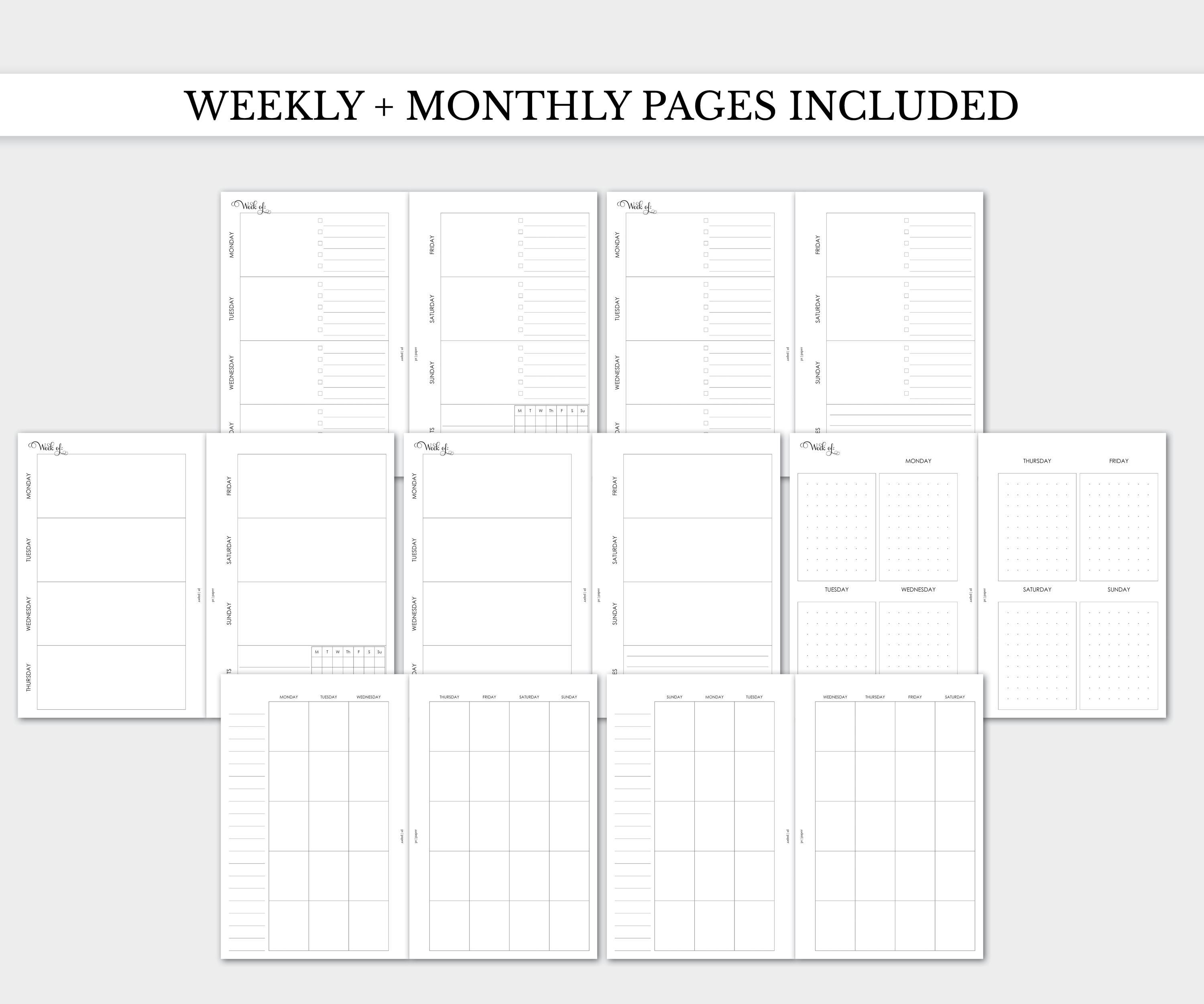 Undated Printable Bundle, Mini Happy Planner Size, Undated Daily ...