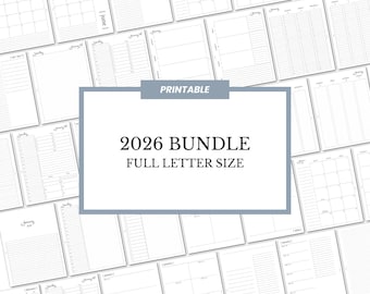 2026 Printable Bundle, Full Letter Size, Dated Daily, Weekly, Monthly, Yearly Pages ~ 8.5 x 11, U.S. Letter