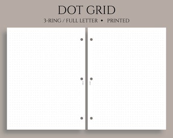 Dot Grid Inserts, Dotted Filler Paper, Bullet Journal Pages ~ Fits Full Letter Size 3-Ring / 8.5" x 11"
