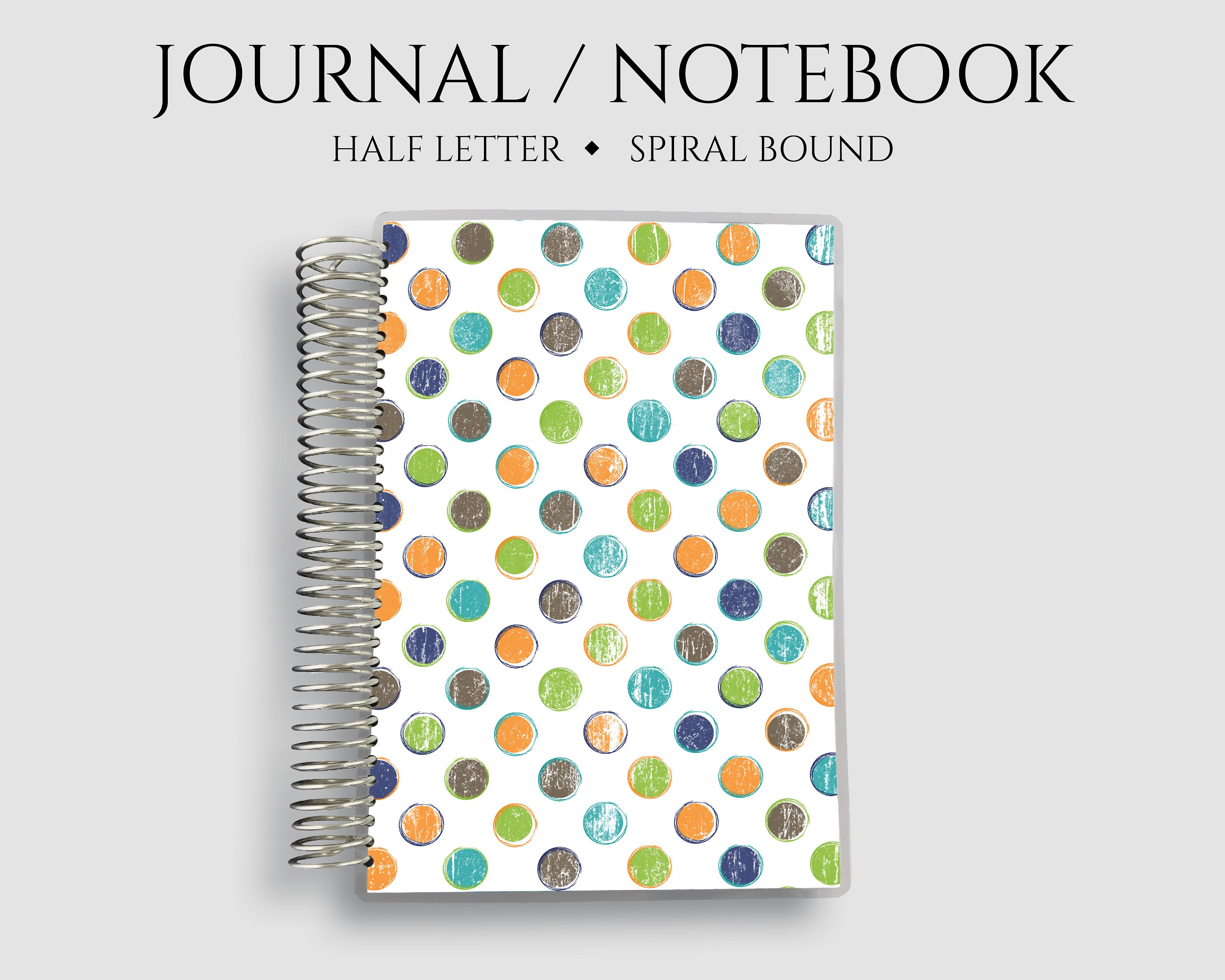 Spiral Bound Journal Spiral Bound Notebook Dot Grid Graph Etsy