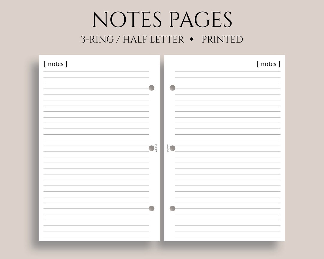 Cloth & Paper Graph Note Planner Inserts - Half Letter Size, 5.5 X