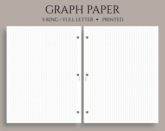 Graph Paper Inserts, Grid Filler Paper, Bullet Journal Pages ~ Fits Full Letter Size 3-Ring / 8.5" x 11"