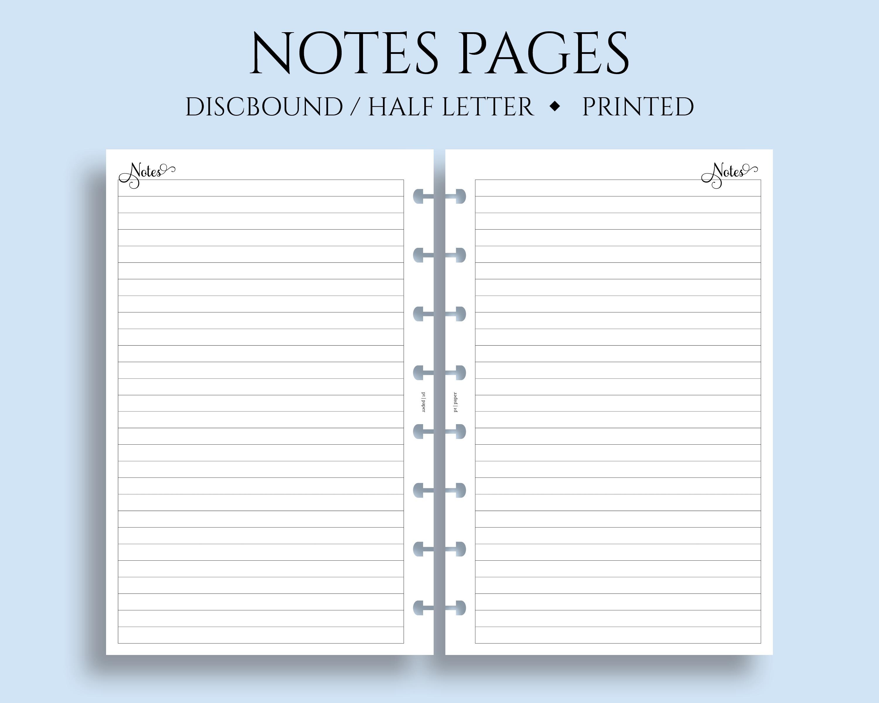 Notes Pages College Ruel Notes Pages, Lined Paper Planner Inserts, Medium Ruled, College Ruled ...