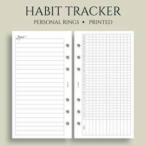 May include: A printable habit tracker for personal rings. The left page has a section for notes and the right page has a grid for tracking habits. The grid is labeled "May" and has numbers 1 through 31.