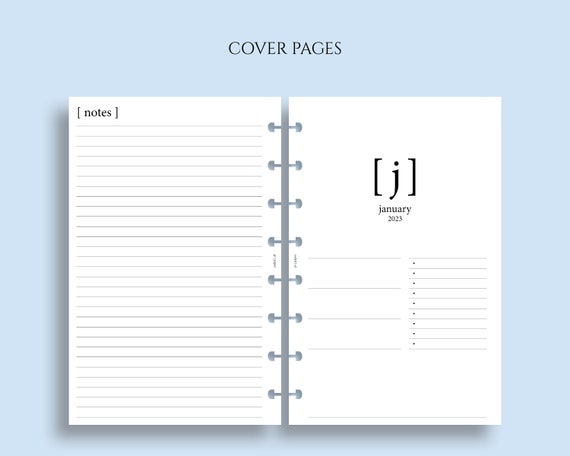Dated Monthly Calendar Planner Inserts, Sunday Start, MO2P, Minimal,  Functional Junior Half Letter Size Discbound / 5.5 X 8.5 - Etsy