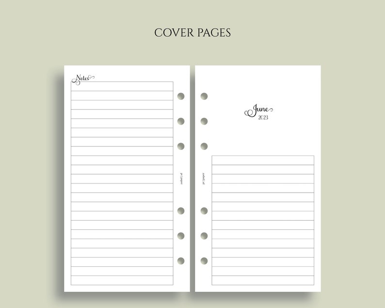 Dated Monthly Calendar Planner Inserts, Monday Start, Optional Holidays, MO2P Personal Rings / 3.75 x 6.75 image 3