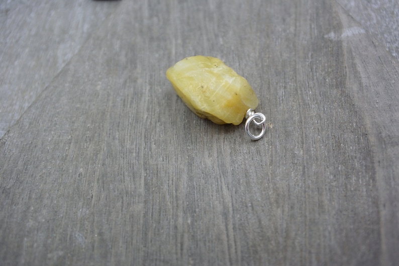 925 Silber gelber Opal Rohstein Anh\u00e4nger Rauer Opal Anh\u00e4nger Edelstein Anh\u00e4nger