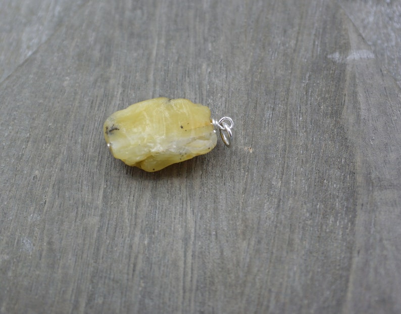 925 Silber gelber Opal Rohstein Anh\u00e4nger Rauer Opal Anh\u00e4nger Edelstein Anh\u00e4nger