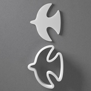 Naive Whimsical Bird Cookie Cutter & Flying Polymer Clay Earring, Pottery Tool image 1