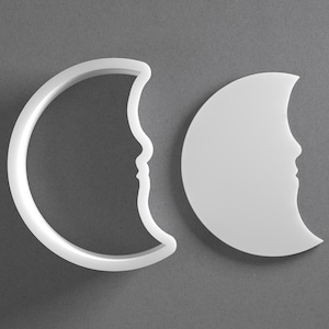 Cortador de Biscoitos Lua Gordinha com Rosto de Lua e Brincos de Argila Polimérica, Ferramenta de Cerâmica