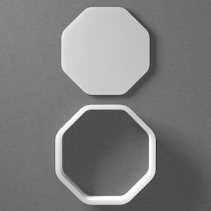 Rounded Octagon Cookie Cutter & Round Polygon Polymer Clay Earring, Pottery Tool image 1
