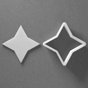 Four Pointed Star Cookie Cutter & Compass Dangle Shape Polymer Clay Earring, Pottery Tool image 1