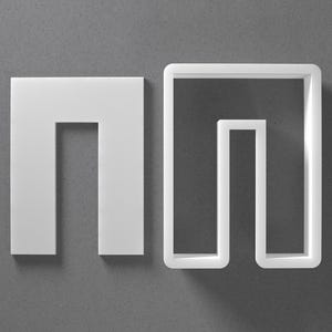 Cortador de galletas con arco en forma de U alto y arete rectangular de arcilla polimérica, herramienta de cerámica