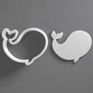 Stylized Whale Cookie Cutter & Animal Polymer Clay Earring, Pottery Tool image 1