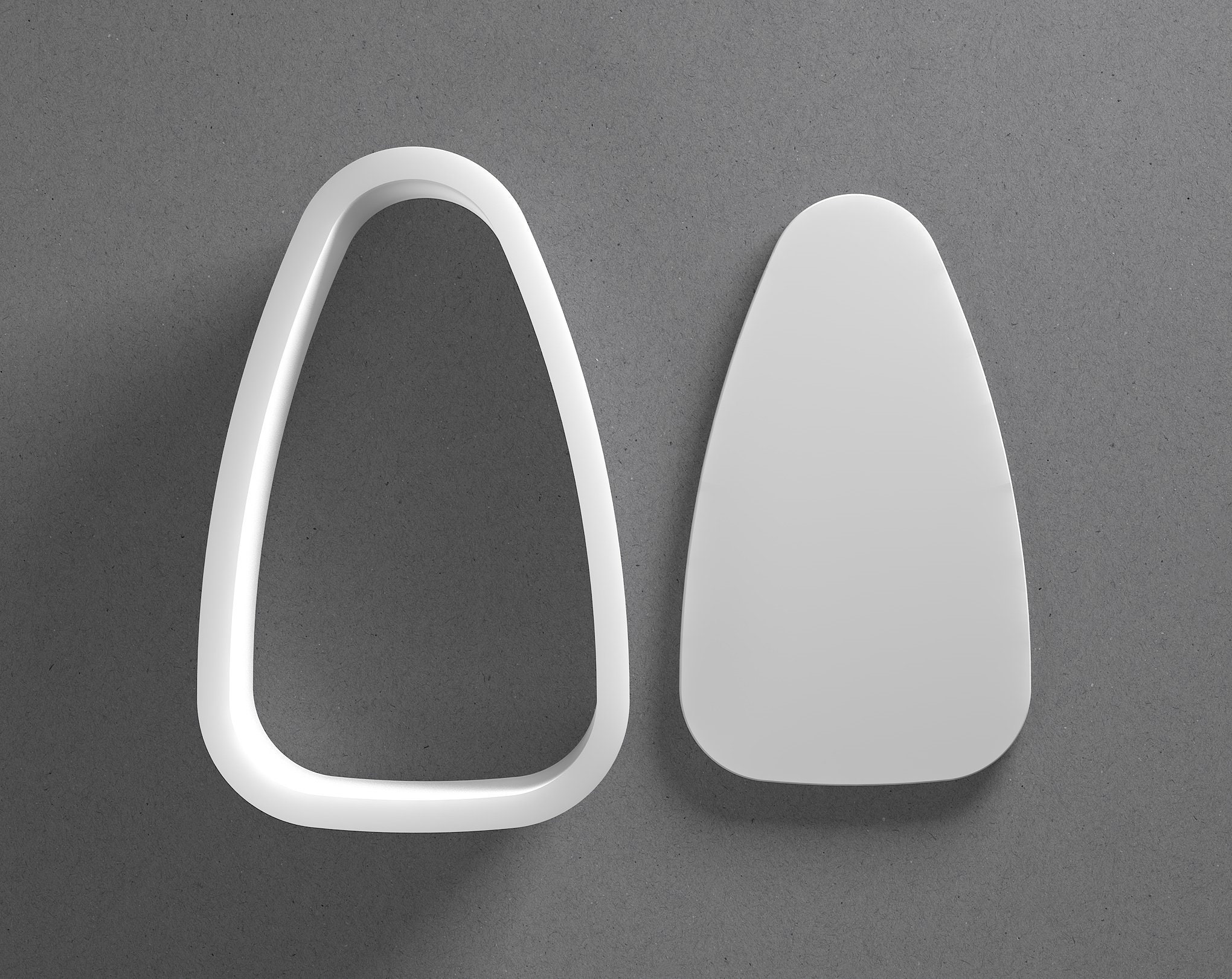 Tall Rounded Triangle Cookie Cutter - From Mini To Large - Polymer Clay Jewelry And Earring Cutter Tool - Mirrored Pair Set