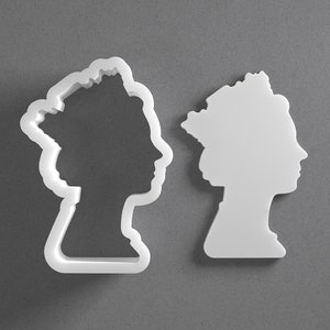 Queen Elizabeth II Cookie Cutter - From Mini To Large - Royal Family Polymer Clay Jewelry And Earring Cutter Tool - Mirrored Pair Set