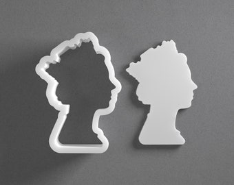 Queen Elizabeth II Cookie Cutter - From Mini To Large - Royal Family Polymer Clay Jewelry And Earring Cutter Tool - Mirrored Pair Set