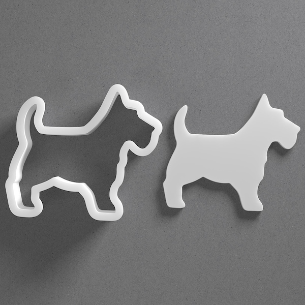 Scottish Terrier Cookie Cutter - From Mini To Large - Dog Breed Polymer Clay Jewelry And Earring Cutter Tool - Mirrored Pair Set